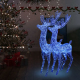 Ren de Craciun 250 LED-uri, 2 buc., albastru, 180 cm, acril XXL GartenMobel Dekor, vidaXL
