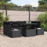 VidaXL Set de canapele pentru grădină 7 pcs Negru 100 x 55 x 73 cm