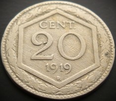 Moneda istorica 20 CENT / CENTI - ITALIA, anul 1919 * cod 4338