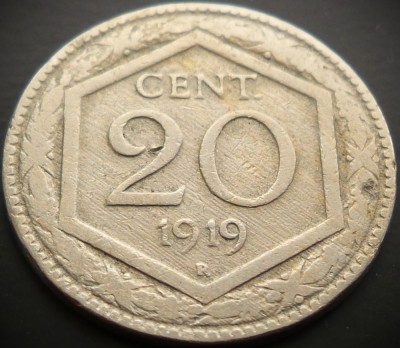 Moneda istorica 20 CENT / CENTI - ITALIA, anul 1919 * cod 4338 foto