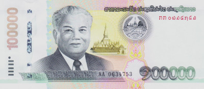 Bancnota Laos 100.000 Kip 2020 (2022) - PNew UNC foto