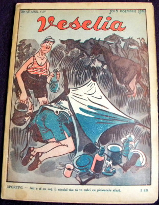 Revista &amp;rdquo;VESELIA&amp;rdquo; &amp;ndash; Nr. 45 / 1936, ilustratii erotice art deco foto