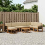Cumpara ieftin Set de canapele de exterior 9 buc. 8-Locuri Natural si Bej