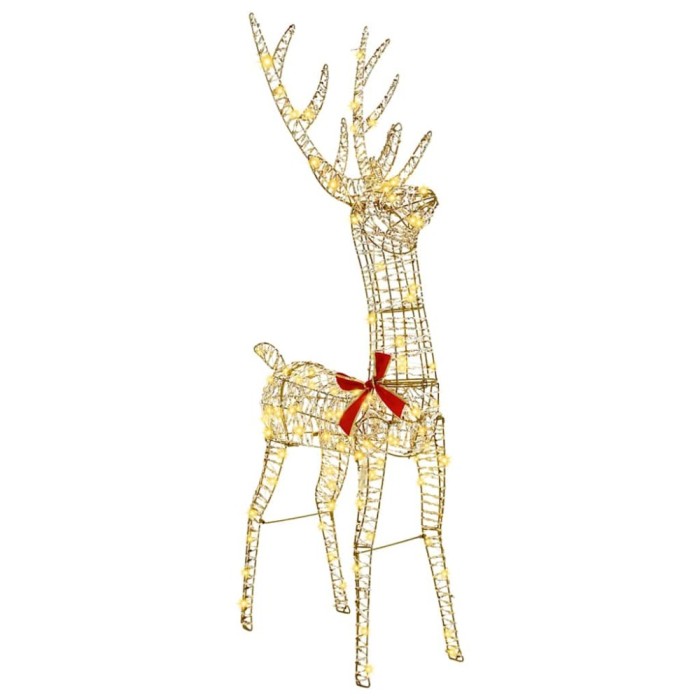 vidaXL Ren 3D Alb cald 128 cm PET 42019056