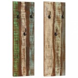vidaXL Cuier de haine de perete 2 buc. 36x3x110 cm lemn masiv reciclat