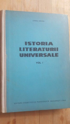 Istoria literaturii universale vol1- Ovidiu Drimba foto