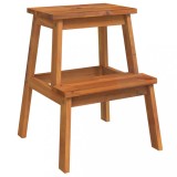 Cumpara ieftin Taburet 2 Trepte Lemn Masiv Acacia 40x38x50cm Rustic Scara Multifunctionala Copii Adulti Max 160kg