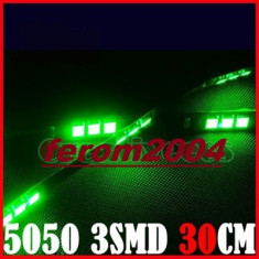 Banda led, de culoare verde, 30 cm, 15 led-uri smd 5050, rezistenta la apa foto