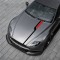 Set sticker autoadeziv Tuning in doua culori, model Hood Stripes V3 , dimensiune 130 x 10 cm, culoare Negru + Rosu