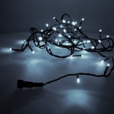 Instalatie craciun profesionala de exterior ip65, 30 m, 300 led-uri mari ,liniara, alb rece, interconectabila, prelungitor 1.5 m inclus, fir negru, fl, Flippy