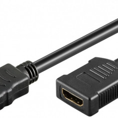 Cablu prelungitor HDMI tata - HDMI mama v1.4 4K High Speed Ethernet contacte aurite 2m Goobay