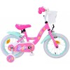 Bicicleta Copii E&amp;L Barbie 14 Inch, Roti Ajutatoare, Cos, Scaun Papusa, Frana Mana/Picior, 3.5-5 Ani, Fete