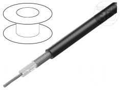 Cablu coaxial RG58CU litat cu PVC negru 5mm CPR Eca
