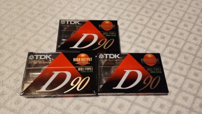 Lot 3 Casete TDK High Output D90 SLIM TYPE I Normal Bias Sigilate foto