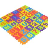 Cumpara ieftin Covor Edman din spuma Eva tip puzzle cu cifre si litere detasabile, 15.5x15.5x0.9cm, multicolor, set 36 piese