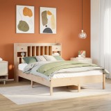 Cumpara ieftin Pat cu bibliotecă fără saltea, 160x200 cm, lemn masiv de pin