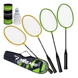 Set badminton Trizand 8 piese cu husa, 4 rachete si 3 fluturasi