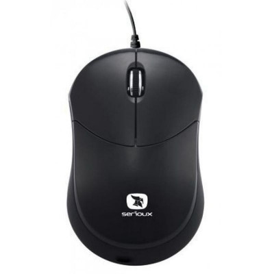 Mouse Serioux Rainbow, 1000 dpi, 3 Butoane, Rotita Scroll, USB, Senzor Optic, lungime cablu 1.6 m, Negru foto