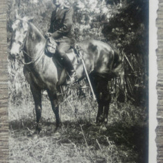 Militar roman cu sabie, calare// fotografie perioada interbelica