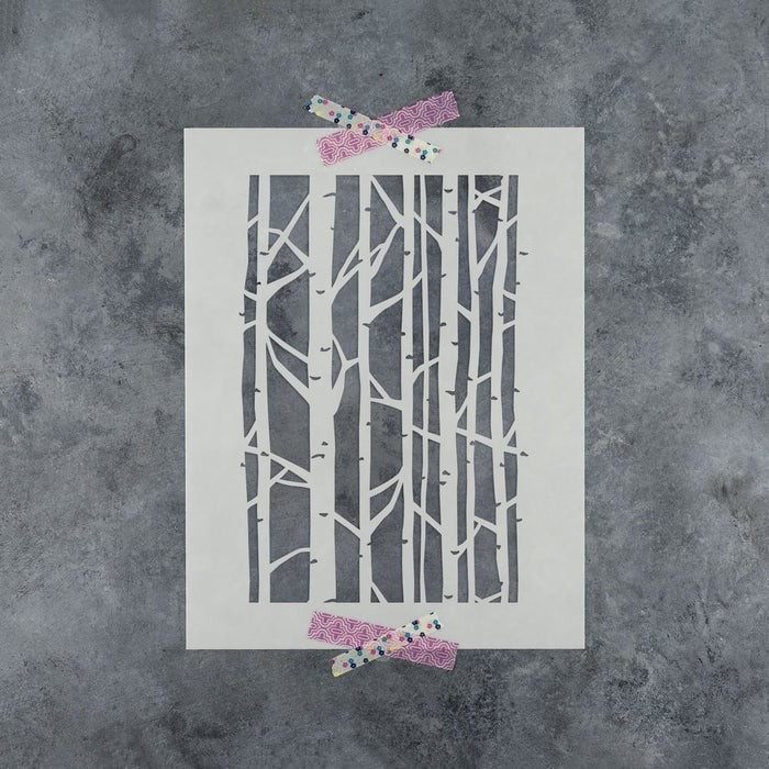Sablon Perete vopsire, tencuiala 900x600x0.7mm Birch Tree Refolosibil, model MXSP7064