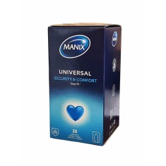 Prezervative MANIX, din latex, lubrifiate, confortabile și rezistente, 20 bucăți