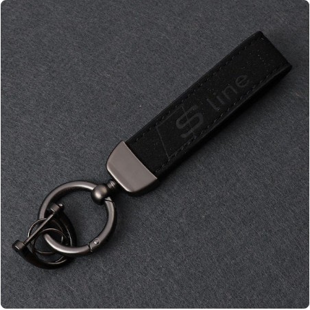 Breloc tema Sline auto metal si piele calitativa pentru audi sline