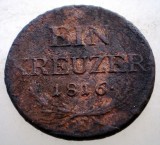 7.166 AUSTRIA 1 EIN KREUZER 1816 E, Europa, Cupru (arama)
