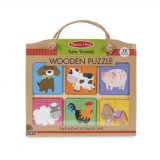 Primul meu puzzle eco din lemn Prieteni de la Ferma - Melissa &amp; Doug