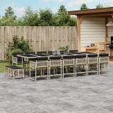 vidaXL Set mobilier de grădină cu perne 17 piese gri deschis poliratan