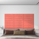 Gossi panouri de perete 12 buc. roz 60x15 cm catifea 1,08 m2