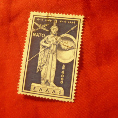 Timbru Grecia 1954 - 5 Ani NATO , val. 4000 dr. stampilat