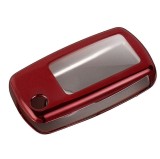 Husa cheie Volkswagen (VW) tip briceag rosie, TPU+PC &ndash; pentru 2/3 butoane
