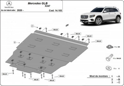 Scut motor metalic Mercedes GLB X247 2019-prezent foto