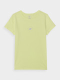 Tricou unicolor din bumbac organic pentru fete - lăm&acirc;ie verde, 4F Sportswear