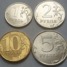 Set 4 monede 1,2,5,10 ruble 2016 Rusia, unc