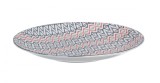 Platou decorativ din portelan alb gri rosu Congo &Oslash; 40.5 cm x 5 h