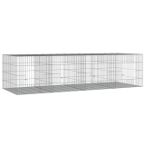 Cumpara ieftin Cusca pentru iepuri, 4 panouri, 217x79x54 cm, fier galvanizat