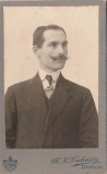 Fotografie carton CDV veche, studio M. K. Dudinsky Craiova portret domn