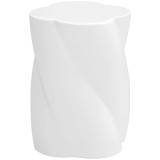 Outsunny Scaun de ceramică &icirc;n formă spiralată, rezistent la 120kg &Oslash;33 x 45 cm, rezistent la intemperii, scaun de grădină cu capac alb | Aosom Romania