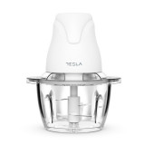 Tocător Tesla FC302W, 400W, bol de sticlă, 1 litru, lamă cvadră, alb
