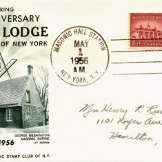 United States 1956 Masonic Cover - Grand Lodge F & AM NY 175 Year K.261