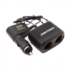 Priză dublă pentru &icirc;ncărcător auto, cu cablu + USB 1A - CARGUARD USC001