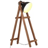 Cumpara ieftin Lampa de podea, negru, lemn masiv de mango, E27
