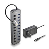HUB USB 3.0 NGS iHub10 cu 10 porturi si alimentator inclus