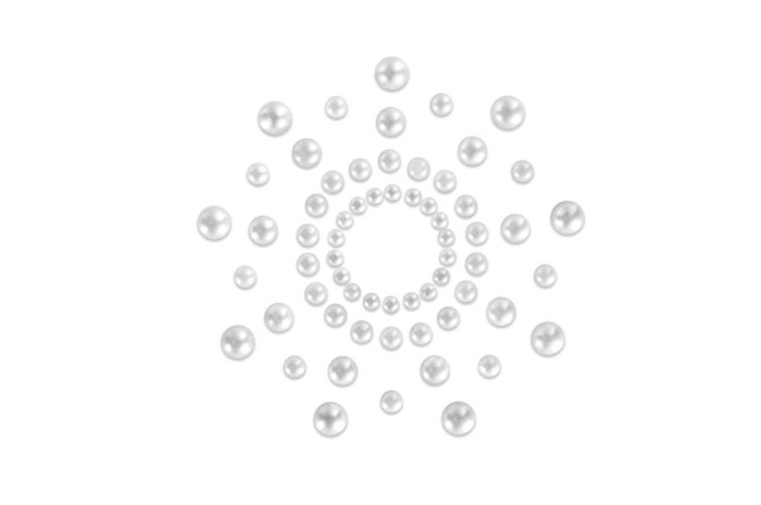 Bijuterii Intime Adezive Nipple Covers Mini Perle, Argintiu