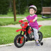 Motocicleta electrica HOMCOM pentru copii 3-6 ani din plastic PP cu roti de sprijin, faruri si muzica, 102x53x66 cm, rosu si negru