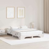 Cadru de Pat Alb 150x200 cm din Lemn Masiv de Pin de la