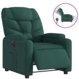 Fotoliu rabatabil electric, verde inchis, material textil