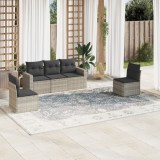 Gossi set canapele de gradina cu perne, 5 piese gri deschis poliratan