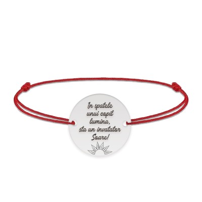 Bratara cu snur pentru profesori educatori - charm personalizat din argint 925 foto
